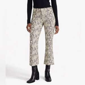 Frame Le crop mini boot snake print serpent pants
